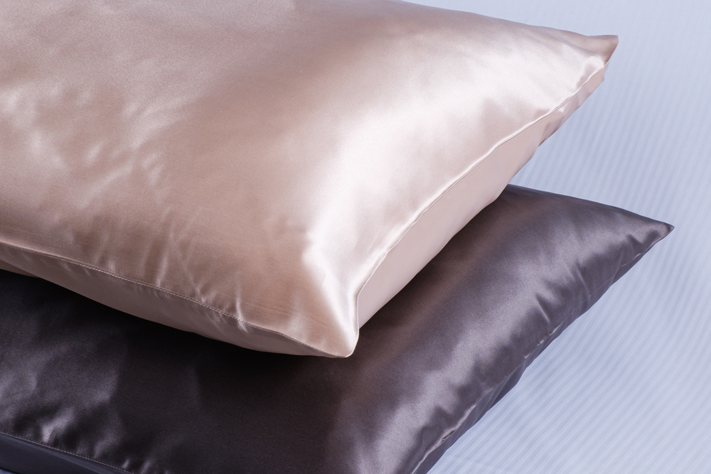 silk pillows for sleeping on a blank background